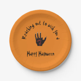 Scary Halloween Dead Hand Papper Plate