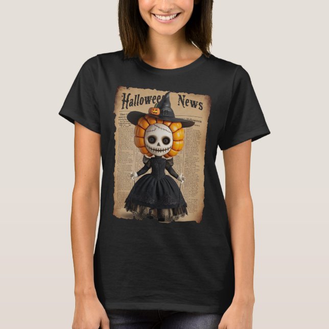 Scary Halloween Doll T Shirt (Framsida)