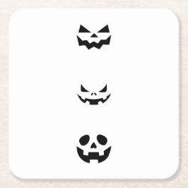 Scary Halloween Faces Underlägg Papper Kvadrat
