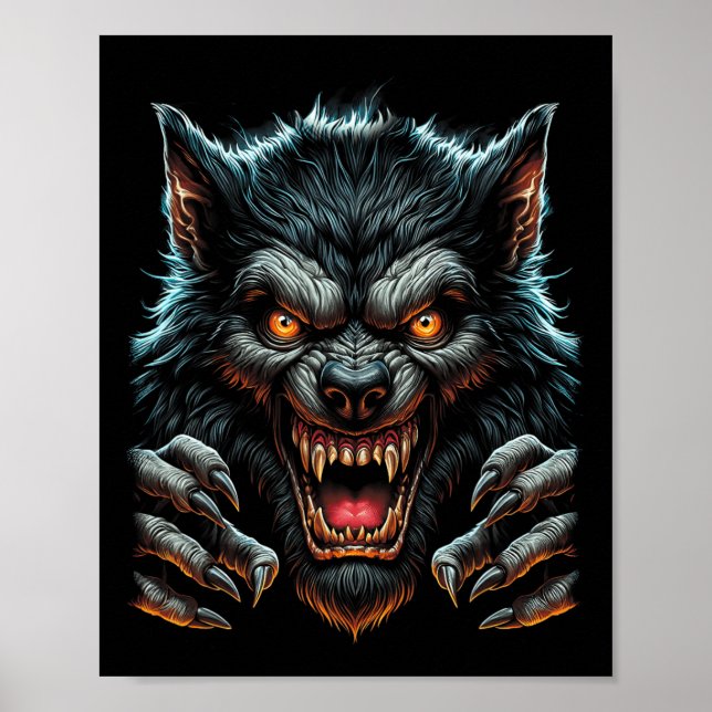 Scary Halloween fest Costume Arg Werevarg Wolfm Poster (Framsidan)