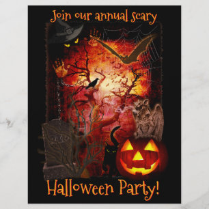 Scary Halloween fest-inbjudan Reklamblad