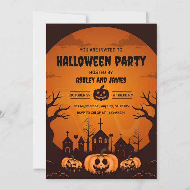 Scary Halloween fest Inbjudningar (Framsida)