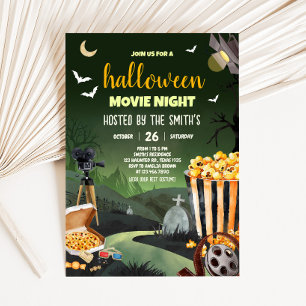 Scary Halloween fest Movie Night Party Inbjudningar