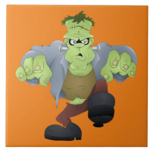 Scary Halloween Frankenstein Kakelplatta