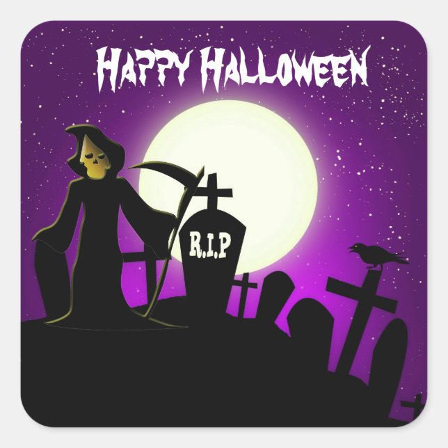 Scary Halloween Fyrkantigt Klistermärke (Framsida)