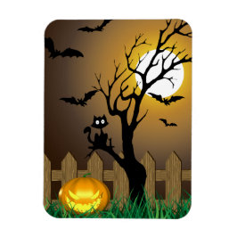 Scary Halloween Garden Scene Magnet