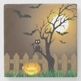 Scary Halloween Garden Scene Underlägg Sten