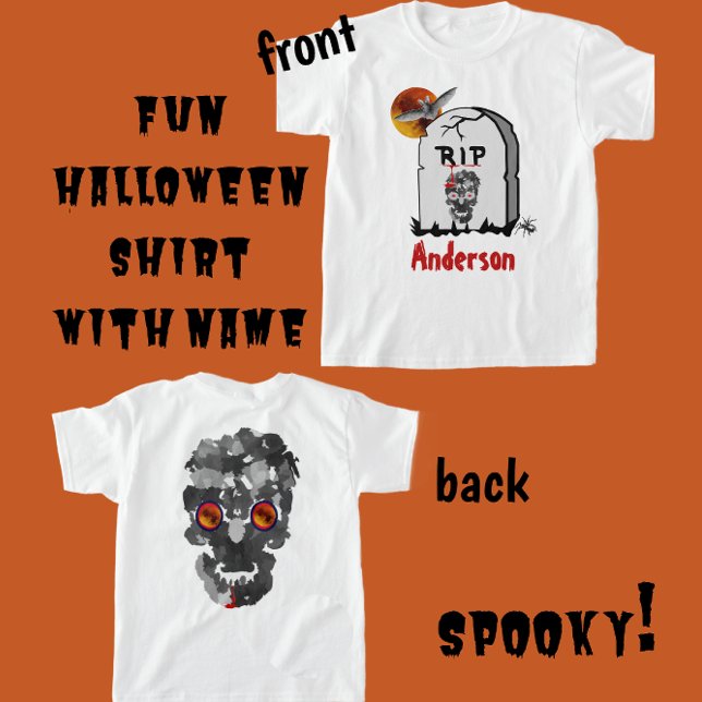 Scary Halloween Gravsten, Fladdermus, Skull och Na T Shirt (Skapare uppladdad)