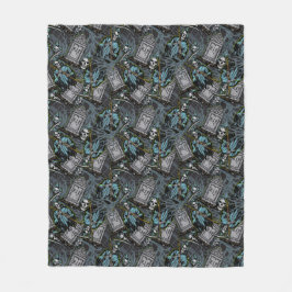 Scary Halloween Grim Reaper Grave Stones Pattern Fleecefilt