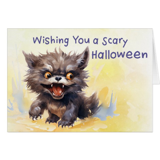 Scary Halloween Hälsningskort (Framsidan Horizontal)