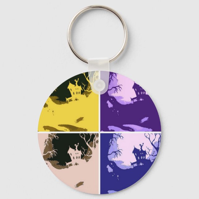 Scary Halloween House Nyckelring (Framsida)