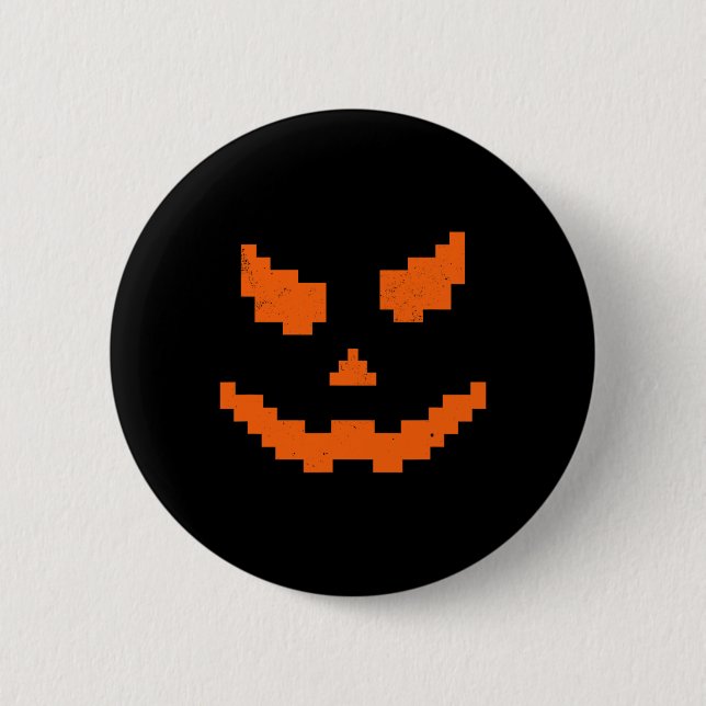 Scary Halloween Jack o lantern Pumpkin Evil Smile Knapp (Framsida)