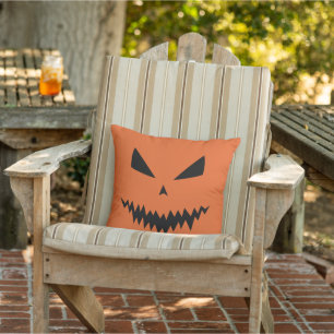 Scary Halloween Jack OLantern Black ansikte orange Kudde
