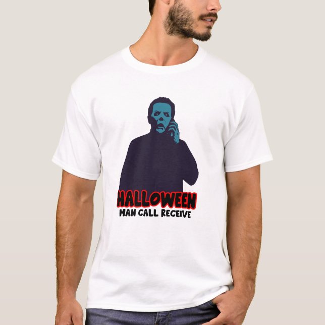 Scary Halloween Killer on Call | Spooky Horror Des T Shirt (Framsida)