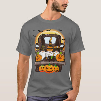 Scary Halloween Lastbil Gnomes Farmer Witch Pumpki T Shirt