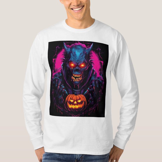 Scary Halloween Monsters T Shirt (Framsida)