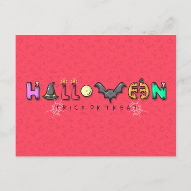 Scary Halloween Natt med Uggla Vykort (Framsida)