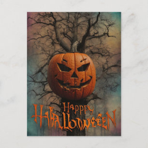 Scary Halloween Natt med Witch Vykort