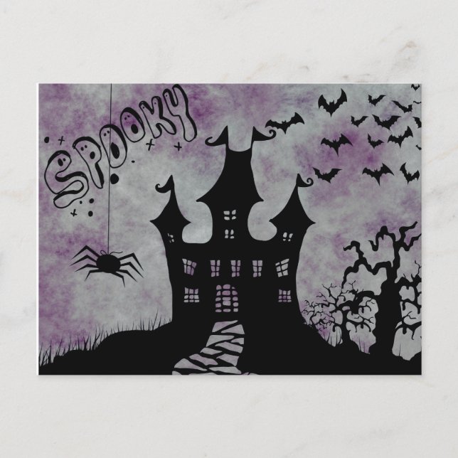 Scary Halloween Natt Vykort (Framsida)