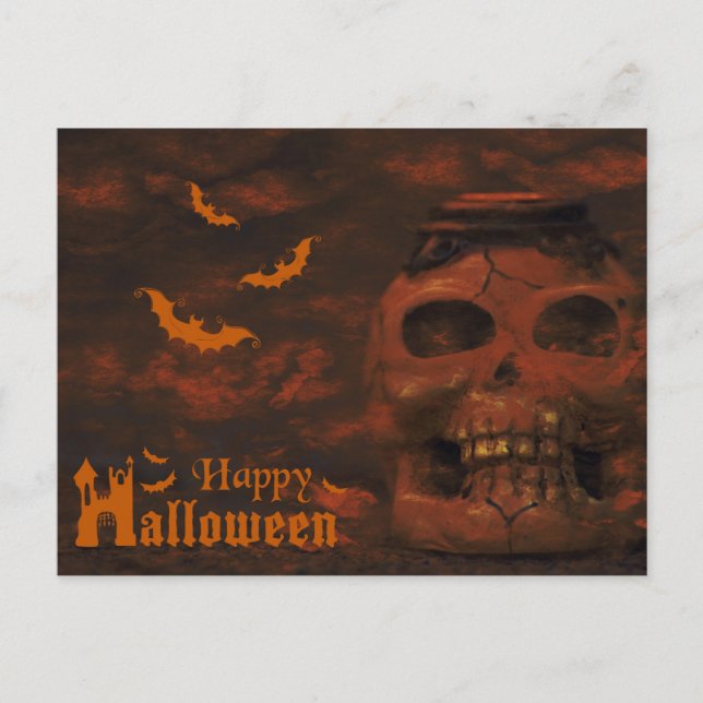 Scary Halloween Natt Vykort (Framsida)