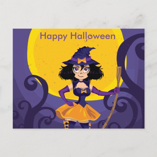 Scary Halloween Natt Vykort (Framsida)