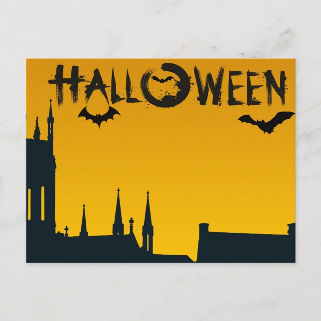 Scary Halloween Natt Vykort (Framsida)