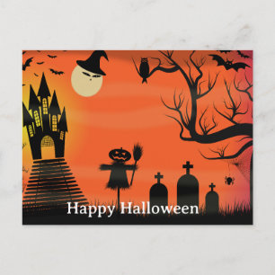Scary Halloween Natt Vykort