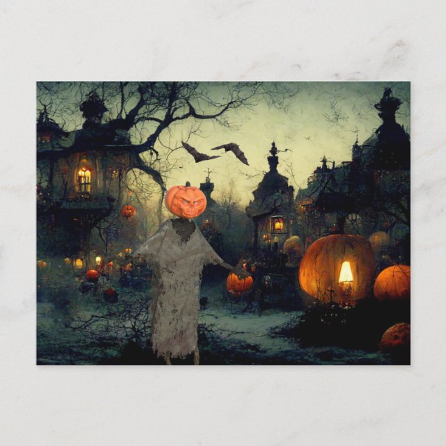 Scary Halloween Natt Vykort (Framsida)