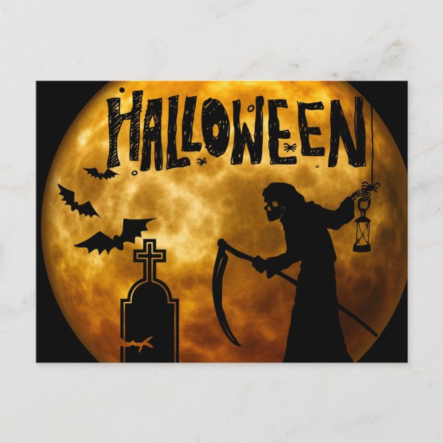 Scary Halloween Natt Vykort (Framsida)