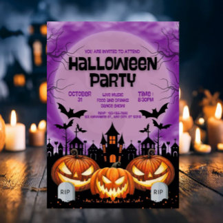 scary Halloween Party Inbjudningar