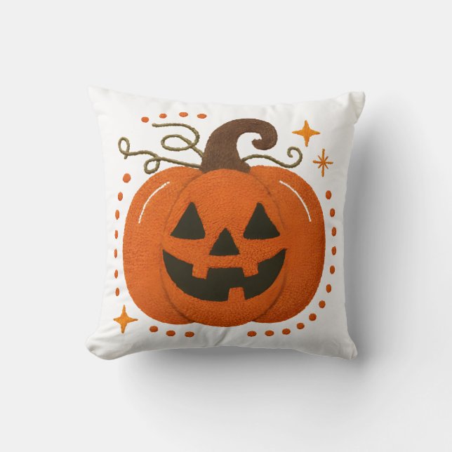 Scary Halloween Pillow - bunden design med Ghost Kudde (Framsida)
