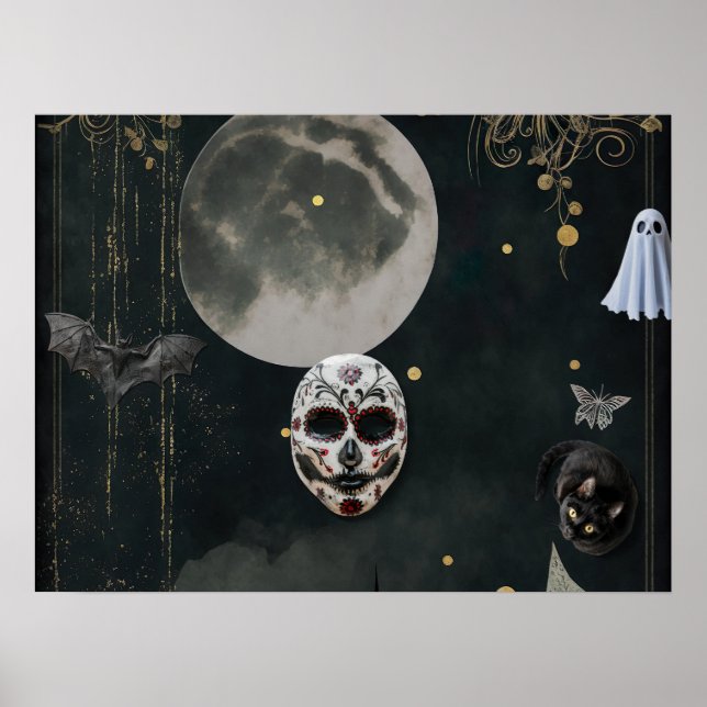 Scary Halloween Poster - Spooky och Mörk (Framsidan)