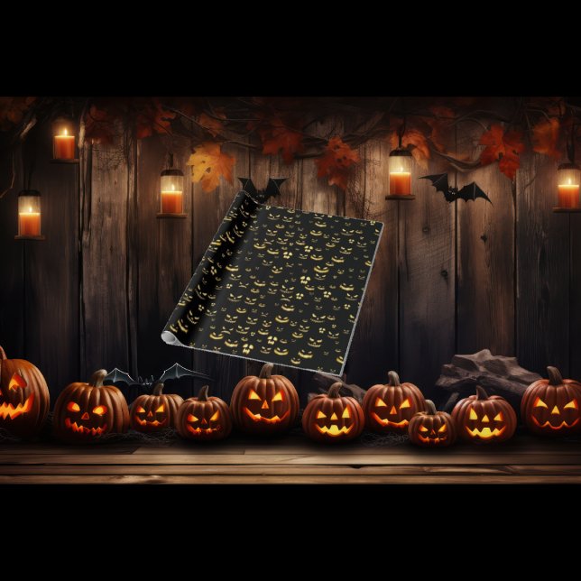 Scary Halloween Pumpkin Mönster Presentpapper (Skapare uppladdad)