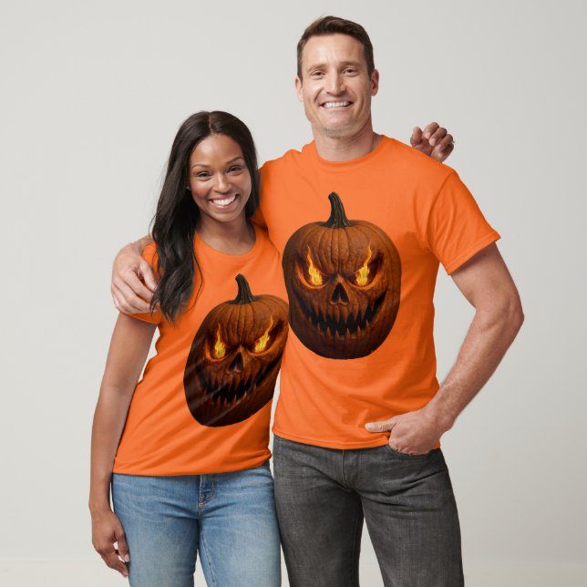 Scary Halloween Pumpkin T Shirt (Unisex)
