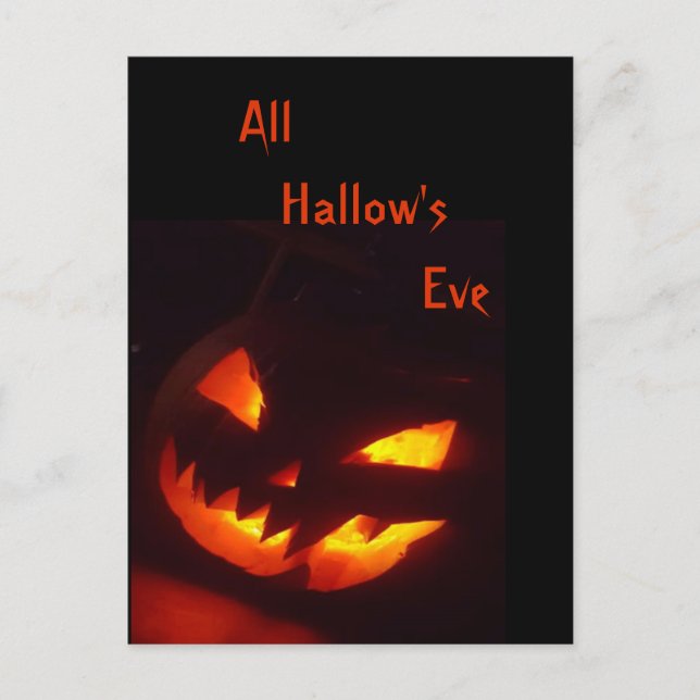 Scary Halloween Pumpkin Vykort (Framsida)