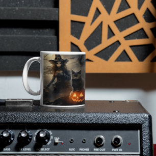 Scary Halloween Pumpkins, Svarta katter och Witche Kaffemugg
