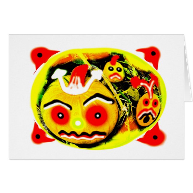 Scary Halloween-pumpkort Hälsningskort (Framsidan Horizontal)