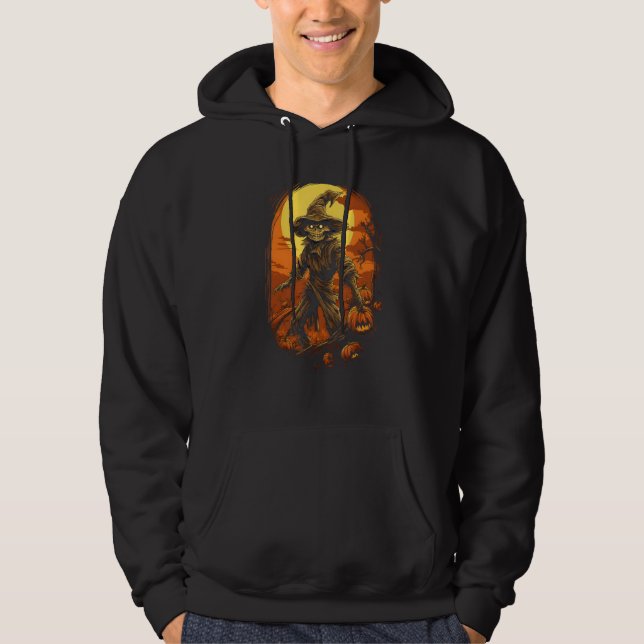 Scary Halloween Scarecrow by Haunted Horror Hallow Hoodie (Framsida)