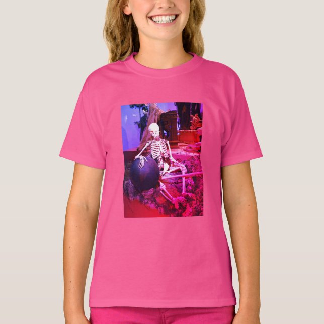 Scary Halloween skeleton T Shirt (Framsida)