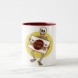 Scary Halloween Skeleton Två-Tonad Mugg