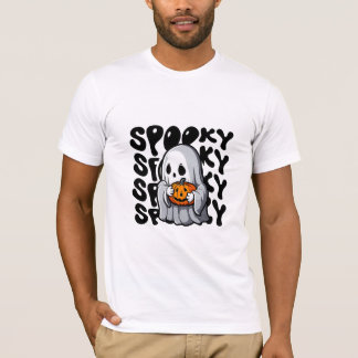 Scary Halloween-skjorta med spökdesign T Shirt