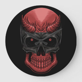 Scary Halloween Skull Dekorativ kudde Stor Klocka