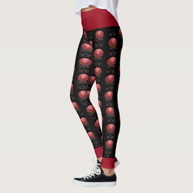 Scary Halloween Skull Leggings (Vänster)