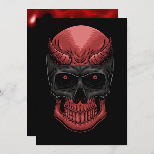 Scary Halloween Skull Meddelande (Fram/baksida)