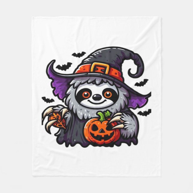 Scary Halloween Sloth Witch Hat Costume Spooky Sea Fleecefilt (Framsidan)