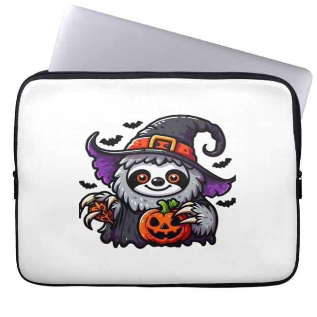 Scary Halloween Sloth Witch Hat Costume Spooky Sea Laptop Fodral (Framsidan)