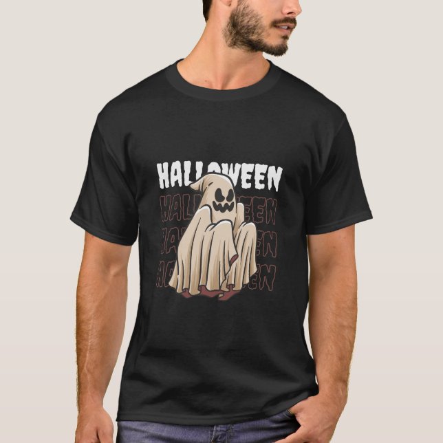 Scary Halloween-spöke T Shirt (Framsida)