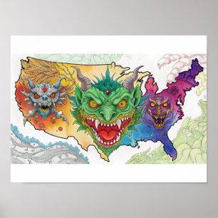 Scary Halloween USA Karta Poster