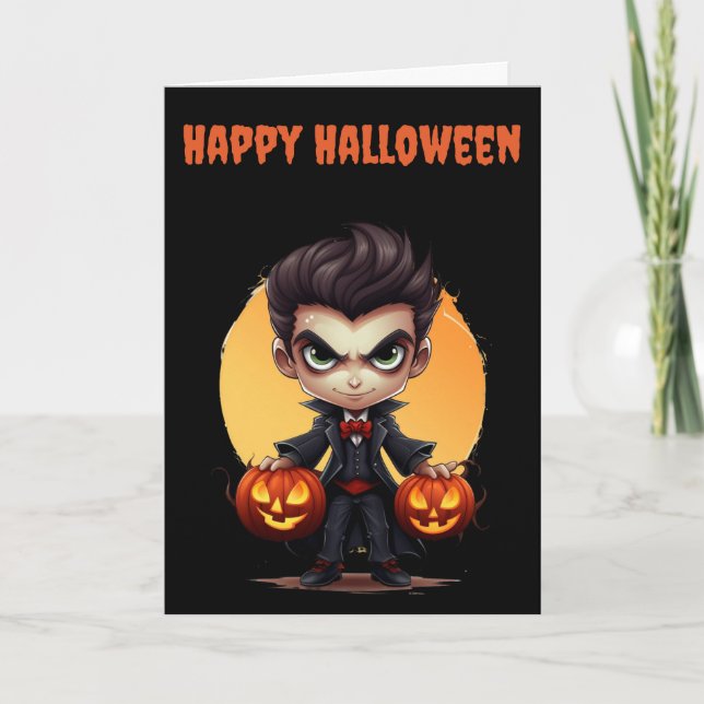 Scary Halloween Vampire Helgkort (Framsida)