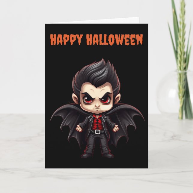 Scary Halloween Vampire Helgkort (Framsida)